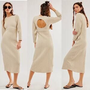 Free People Gabby Seamless Midi Dress Wet Plaster